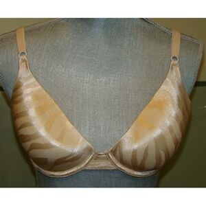 NWOT Maidenform 34C One Fab Fit Jacquard Bra 7122 Beige Stripe 123183
